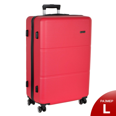 Чемодан L пластик большой Р612 (3-ой) 28" (Красный)